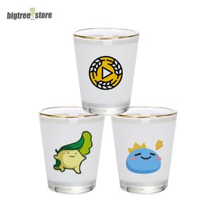 1.5Z Sublimation Shot Glass 144PCS na karton Białe puste kieliszki do wina Golden Edge Cup Cup Transfer ciepła Kubki powietrzem