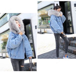 Fashion-Women Winter Designer Coats Hooded Jean Jackets Fur Warm Thickened Outerwear Parkas Casual Womens Clothing