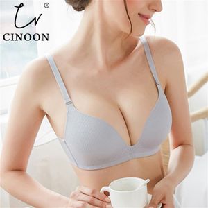 CINOON Sexy Gather Bras For Women Push Up Lingerie Seamless Bra Wire Free Bralette Backless Plunge Intimates Female Underwear LJ200821