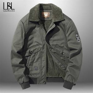 Vinterjackor Mens Fashion Bomber Thicken Warm Coat Jackets Streetwear Man Military Fleece Jackets Army Tactical Clothing 211222