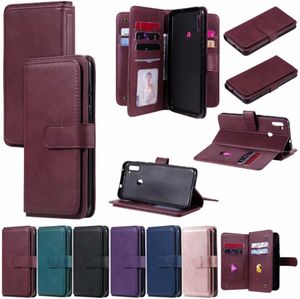 Multi-functional Large Capacity 10 Card Slots Bracket Leather Wallet Shell for Samsung Note10 Lite Note20 S10 S9 A11 A81 A91 Sony L4 Xperia