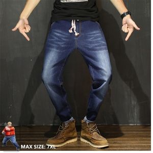 Мужские джинсы уличные джинсовые хип-хоп черные джинсы Homme большой размер 6xL KoT Pantolon Harem Jean тонкий карандаш мужские эластичные брюки 201111