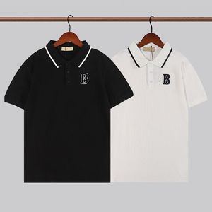 Men Classic Polo Shirts bawełniane hafty letnie polo polo w paski kołnierzyki londyńskie topy