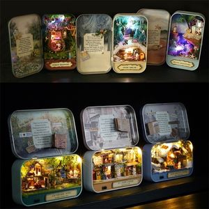 CUTE ROOM Doll House Furnitures Box Theatre DIY Model Miniatures Wooden Dollhouse Toys For children Countryside Notes LJ200909