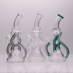 7.6inch Glass Bong Hookah Clear Recycler Oil Rig Waterpipe Smoking Glass