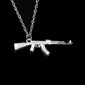 Fashion 44*15mm Machine Gun Assault Rifle Ak-47 Pendant Necklace Link Chain For Female Choker Necklace Creative Jewelry party Gift