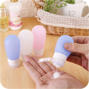 Multi-Color Mini Silica Gel Portable Soap Dispenser Kvinnor Travel Shampoo Bottle Flytande 38 ml 60ml 80ml