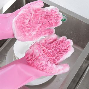 1 paar Geschirrspülen multifunktionale Silikon Handschuh Küche Geschirr Waschen Handschuhe Ofen Anti-verbrühen Handschuhe Clean Tool Dropship 201021