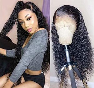 HD Lace Deep Wavv Brasilian Hair Wig 360 Lace Front Wig Vattenvåg 130% Densitet Lace Front Human Hair Wig För Black Women Diva1