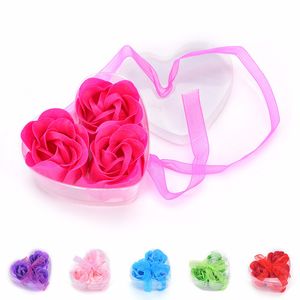 Party Favor Heart Shaped Artificial Rose Soap Flower Romantic Souvenirs Valentines Day Wedding Gift Decor