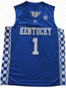 Devin Booker Jersey Kentucky Wildcats Azul Branco Costurado Basketball Jersey Personalizar qualquer número de nome HOMEM MULHER JUVENTUDE