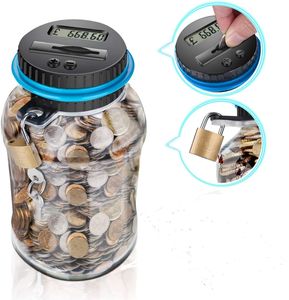 Crianças Novidade Jogos Portátil Display LCD Eletrônico Contando Digital Euro Banco Money Saving Caixa Piggy Counter Coin 1.8L