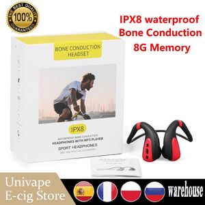 IPX8 Lettore musicale per nuoto Impermeabile 2 in 1 Auricolare 8G Memoria MP3 + Versione per cuffie per telefono wireless Bluetooth