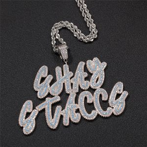 Wholesale mens name necklace for sale - Group buy Hotsale Hip Hop Custom Name Letter Pendant Necklace With Free inch Rope Chain Gold Silver Bling Zirconia Men Pendant Jewelry
