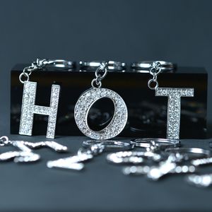 26 A Z Crystal English Initial Key Rings Keychain Letter Charmhouders Handtas Hanger Fashion Jewelry Gift Will en Sandy