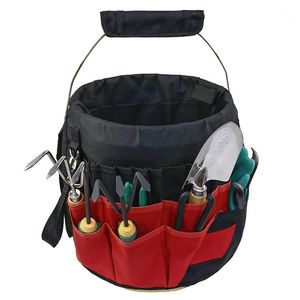 Förvaringspåsar Bucket Organizer Pouch Tool Bag med 42 Fickor Trädgårdsskötsel Handverktyg Plantering Props Korg