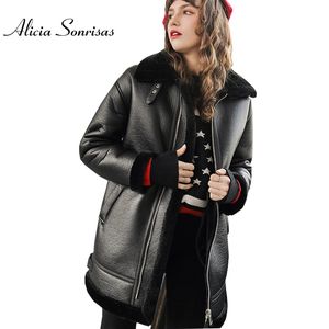 가짜 양모 shearling 코트 겨울 여성 모피 긴 양고기 두꺼운 긴 소매 따뜻한 베이지 색 검은 바이커 양피 코트 AS3708 201020