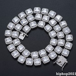 Мужская теннисная цепочка с бриллиантами Iced Out, 10 мм, браслет, высококачественные ожерелья с квадратным цирконом, 7-24 дюйма, хип-хоп, блестящие цепочки J324n
