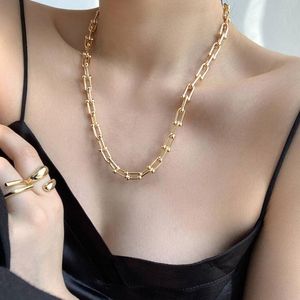 Женщины Vintage ожерелье цепи золота U-образный замок ожерелье ключицы цепи Мода ювелирные изделия высокого качества 40см 50см