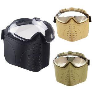 Utomhus Tactical PC-lins Paintball Mask Sportutrustning Airsoft Shooting Ansiktsskydd Full Face NO03-304