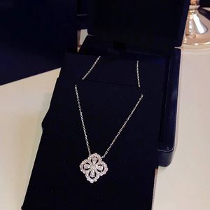 van Clover necklace 925 Sterling Silver Jewelry For Women Lotus Flower Neckalce Pendant Luck Clover Sakura Wedding Party Necklace