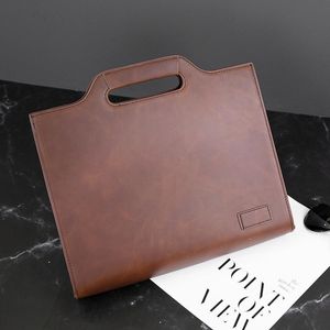 Bastinhos Crazy Cabe Couro Retro Pasta dos Homens ipad Documento Saco Estereotipado Zíper Envelope Masculino Business Casual Bolsa Bolsa