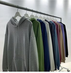 Mens Oversized Loose Casual Sweatshirt Cotton hoodie Harajuku Clothing Streetwear Hoodies Solid Color Hooded Sweatshirts Coat