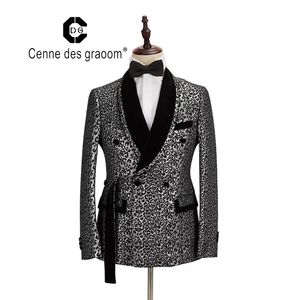 Cenne Des Graoom New Men Suit Costume Blazer 2 Pieces Elegant Design Velvet Lapel Wedding Party Groom Tuxedo DG-Black2 201106