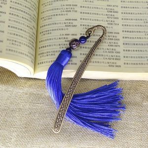 Bokmärke Creative Custom Chinese Style Agate Metal Tassel Bokmärken Antik Studentpapper Presenter