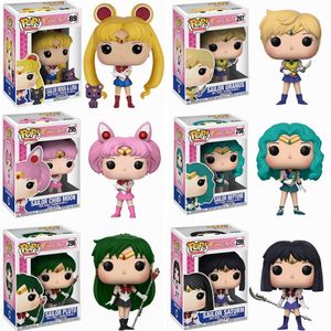 Funko Pop Sailor Moon Figure Ornament Action Models Giocattoli da collezione per bambini Regalo Q0522