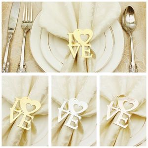 LOVE Napkin Ring Valentine's Day Wedding Napkin Holder Metal Napkin Buckle For Dinners Party Hotel Wedding Table Decoration