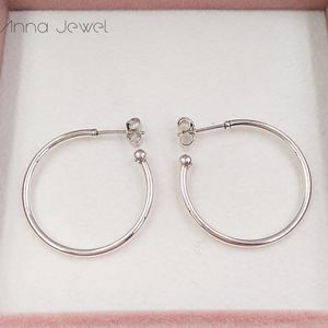 Authentic 100% 925 Sterling Silver Pandora HOOPS OF VERSATILITY Stud Earrings With Clear Cz Fits European 297727