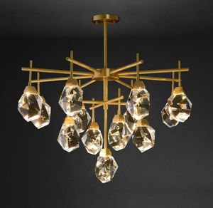Modern kristall ljuskrona ljus ledd samtida kopparram inomhus dekorativ hängande lampa för vardagsrum sovrum villa