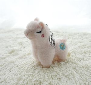 Partihandel söt alpaca plysch leksaker nyckelring väska charm fyllda djur ornament hängande fritt av epack yt199505