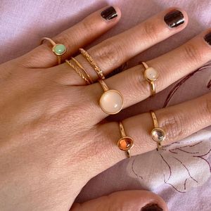 Cluster ringar 2022 Vintage sommar 8st / set fe vänner färgglada sten metall mode finger korea slog för kvinnor flicka festgåva