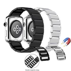 Edelstahl-Uhrenarmband für Apple Watch Band 7 6 5 4 3 SE 44 mm 40 mm 45 mm 41 mm 42 38 Magnetschlaufe Armband für iWatch