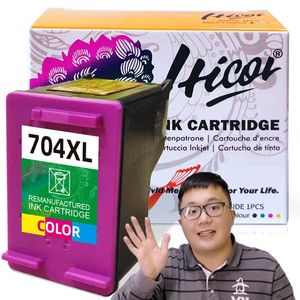 Bläckpatroner Hicor Remanufactured Cartridge Färg 704 704XL för Deskjet 2010 2060 d2060 d2010 k110a k010a