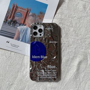 Convient à l iPhone Pro Max Mobile Téléphone Mobile Case Klein Blue Electroplating Tin Allemagne Apparence Série iPhone Couvercle de protection de style de luxe de luxe
