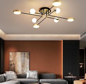Modern LED Chandelier Lighting For Living Room Bedroom Balcony Indoor Golden Lamps Aluminum Body Lights Decoration Luminaires