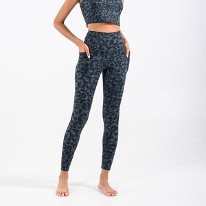 Abbigliamento Yogaworld Leggings Donna Pantaloni da yoga Pantaloni da jogging per ragazze Esercizio Sanding Naked Leopard Camouflage Collant elastico a vita alta