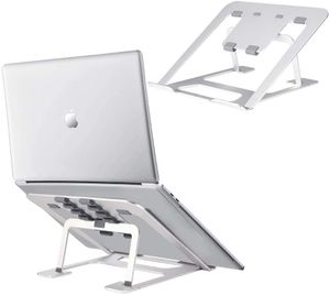 Dizüstü bilgisayar masası için standı, Phocar Macbook Standı Taşınabilir Notebook Tutucu Tablet için Alüminyum Soğutma Tabanı, 17 inç Gümüş