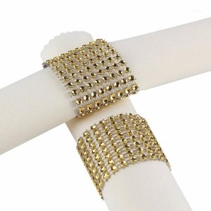 Napkin Rings Wholesale- 100pcs Gold/Silver Rhinestone For Wedding Decoration Plastic Chair Sash Bows Holders Table Deco Accessories1