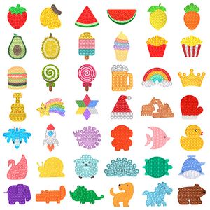 20 mönster fidget leksaker sensoriska färgglada frukt djur silikagel push bubbla barn gåva anti stress pedagogisk dekompression ungar leksak överraskning grossist på lager