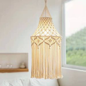 Ropes Cotton Hand Woven Lampshade Pendant Light Cover Bohemian Lamp