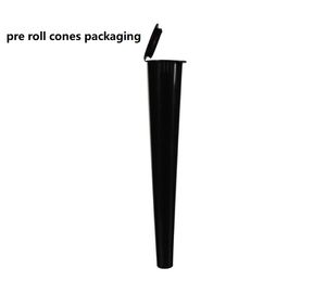 300pcs CHILD RESISTANT POP TOP PLASTIC PRE-ROLL TUBES 110MM 98mm joint Holder Paper Cones Airtight Waterproof black clear