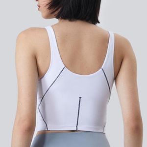 Yoga Vest Sports Bra Solid Color Running Fitness Gym Clothes Women Underwears V-neck U-back Workout Crop Tank Tops Shockproof Support Shirts