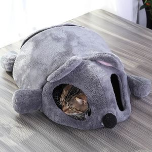 Cama bonito gato caverna macia engraçado ratos forma gatinho casa com dois brinquedos de bola brinquedos aquecidos ninho animal de estimação gatos dormindo esteira lj201225