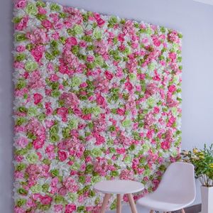 24 PCS Artificial Hydrangeas Rose Flower Wall for Wedding Decoration Flowers Panel Baby Shower Xmas Backdrop Decor