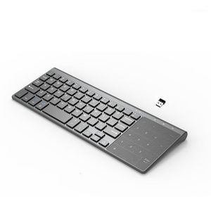 Tastaturen USB 2.4G Drahtlose Tastatur für Laptop-Computer Desktop Smart TV Nummer Touchpad Numerische Tastatur Android Windows1