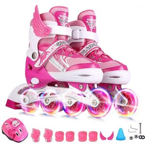 Inline & Roller Skates Children Kids Skate Skating Shoes Boy And Girl For 18.5cm 21.5cm 24cm Breathable Pu Wheels Patines1